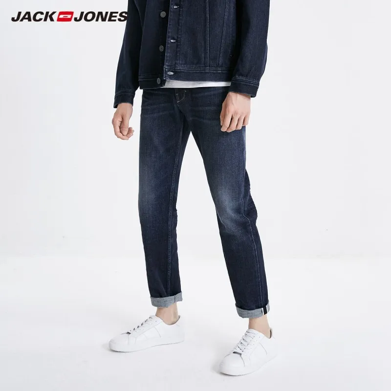 JackJones мужские Стрейчевые зауженные джинсы модный классический стиль деним