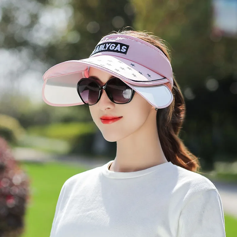

2020 New Sun Hat Womens Summer Caps All-match Telescopic Sunhat Outdoor Travel Anti Ultraviolet Cornice Hat Summer Korean Women