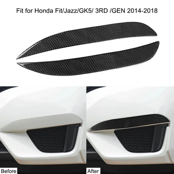 

KKMOON Car Carbon Fiber Fog lamp Eyebrow Stickers Auto Headlamp Trim Fit for Honda Jazz/GK5/3RD/GEN 2014-2018 car Accessories