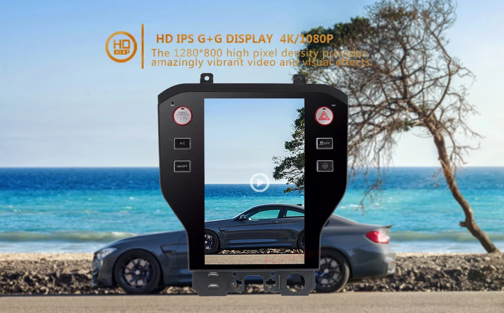 Best KiriNavi 11.8" Vertical Screen Tesla Style 1 Din Android Car Radio Gps Navigation For Ford Mustang Car Multimedia DVD Player 4G 2