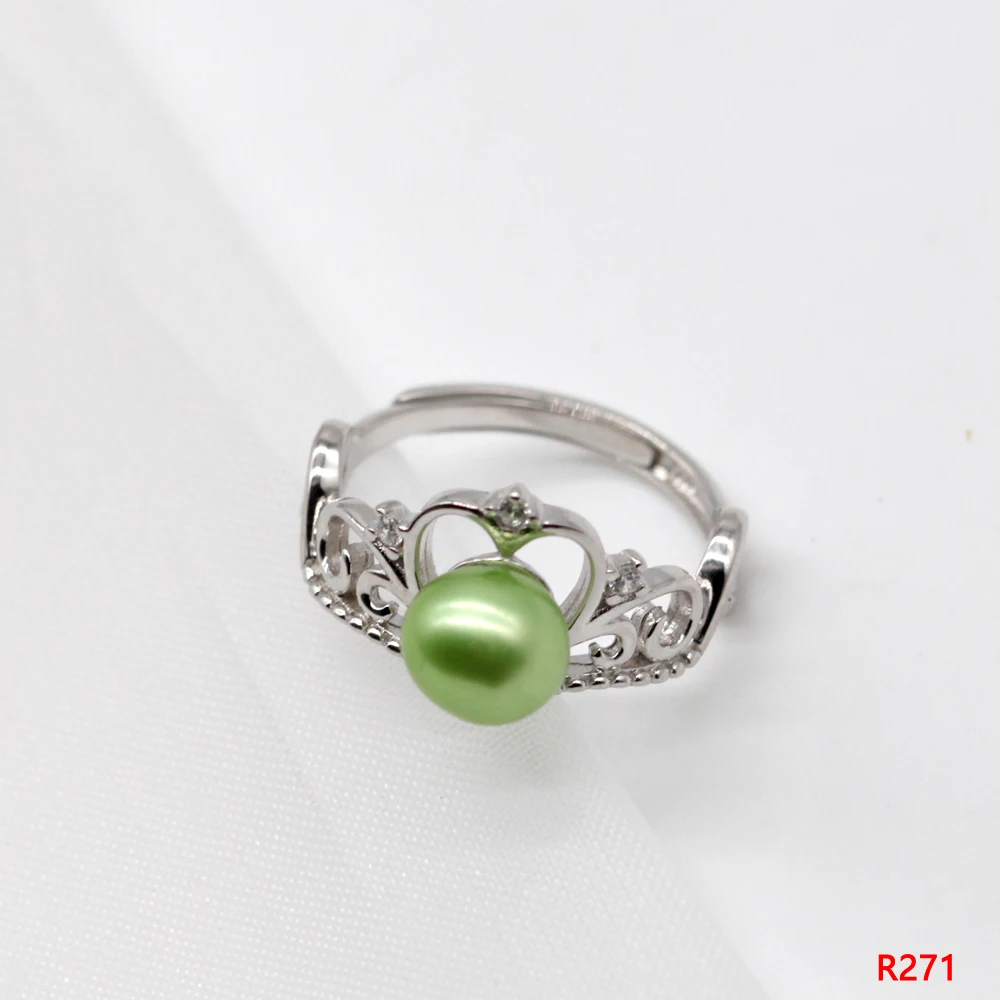 Модное 925 пробы Серебряное кольцо с жемчугом, 30 стилей, регулируемое серебряное женское кольцо, держатель, сделай сам, кольцо, смонтированное ювелирное изделие PN1901