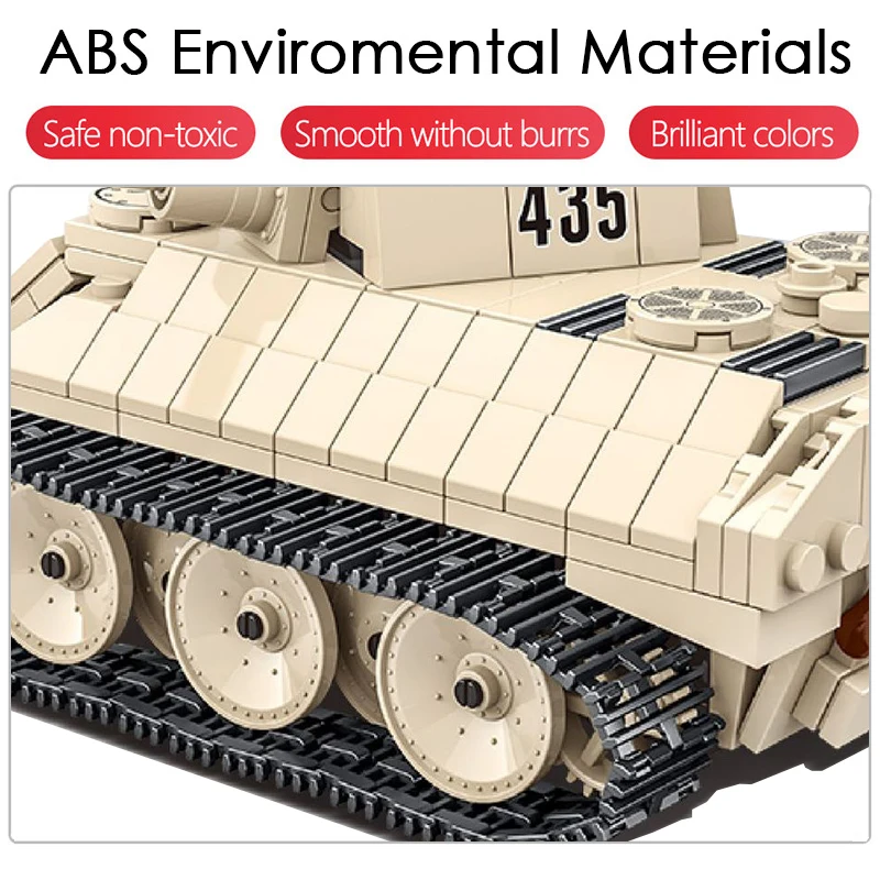 446PCS VK1602 Leopard Light Tank Model Building Blocks WW2 Soldier Figure Toy 446PCS VK1602 Leopard Light Tank Model Building Blocks WW2 Soldier Figure Toy