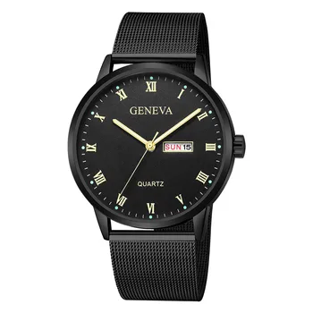 

Unisex Men Woman Watches Fashion Analog Quartz Hour Date Watch Famous Week Display Stainless Steel Wrist Watch Gift erkek saat