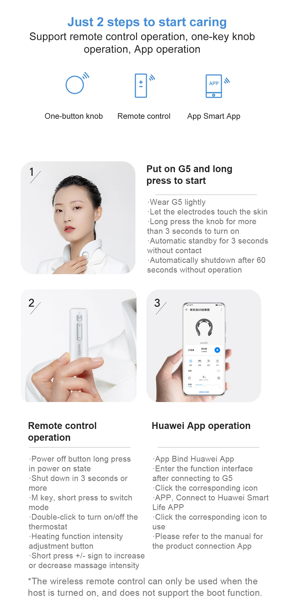 Jeeback G5 Electric Neck Massager Cervical Massager Pulse Vibration Heating description image 6