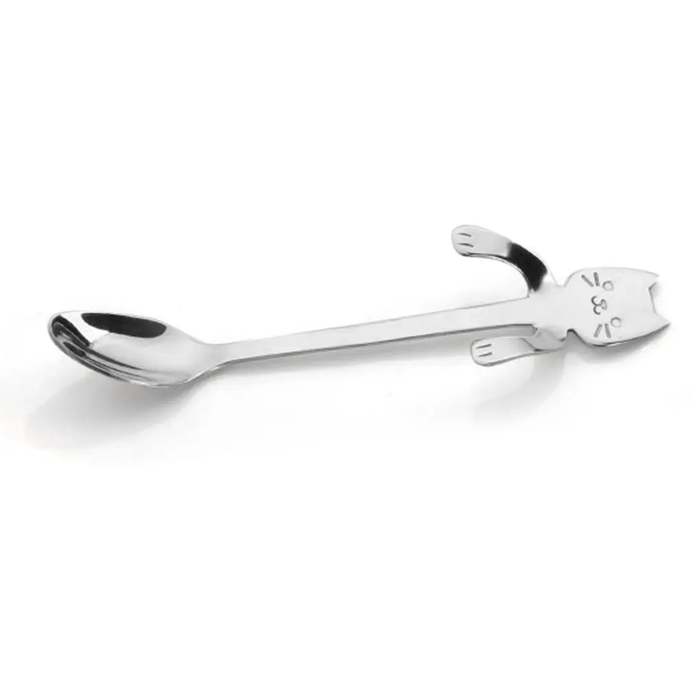 

Practical Kawaii Cartoon Animal Cat Shape Stainless Steel Milk Coffee Mixing Spoon Home Kitchen Tea Spoon Tools