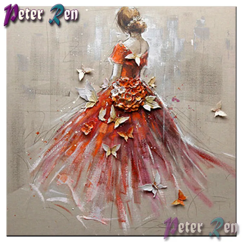 

5D Diamond Painting Girl back view skirt butterfly DIY full Square\Round Rhinestone Diamond Embroidery Mosaic Handmade girl gift
