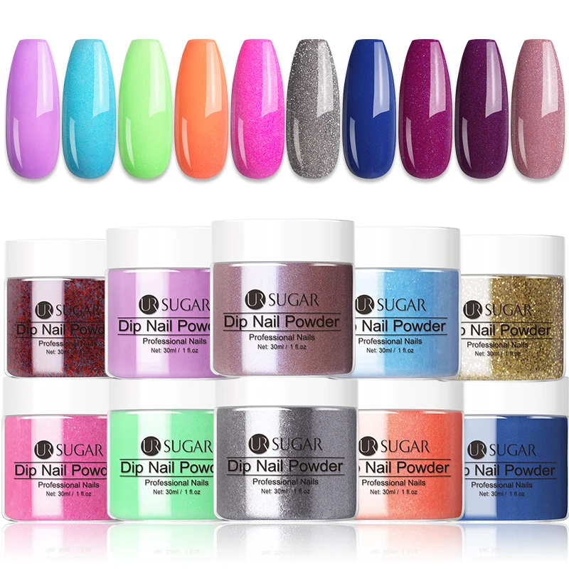 

UR SUGAR Dipping Color Powder Gradient Nail Dip Powder Decorations Colors Set Nail Glitter Powder Dipping Glitter Decorations