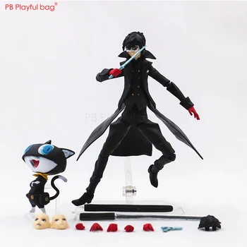 

17CM Akira Kurusu&Morgana figure Movable PVC collectible action figure Japanese Anime fans loves Persona 5 model figure HD94