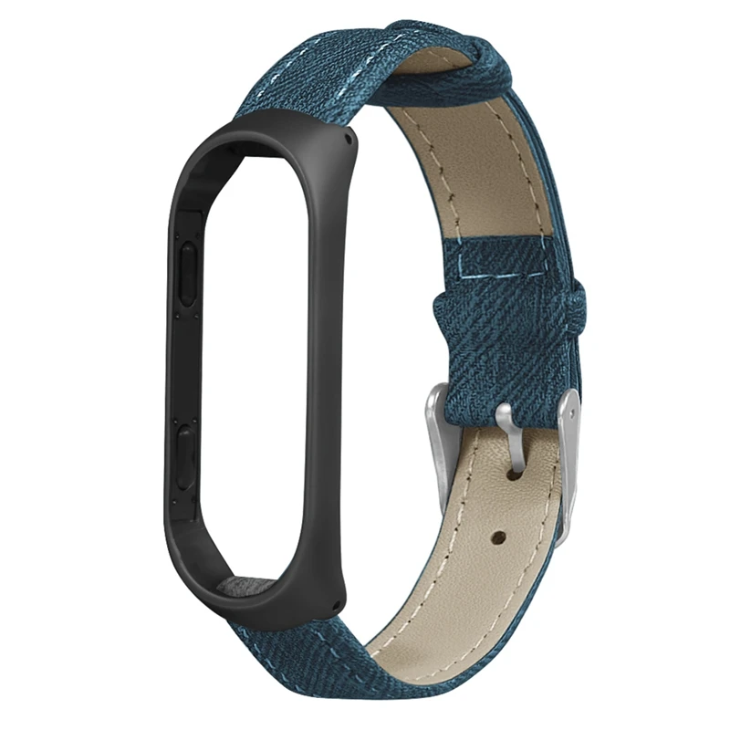 Watch Band for Xiaomi Mi Band 4 3 canvas Strap Leather Wrist Compatible Strap for Mi Band 4 Accessories Bracelet Miband 3 Strap