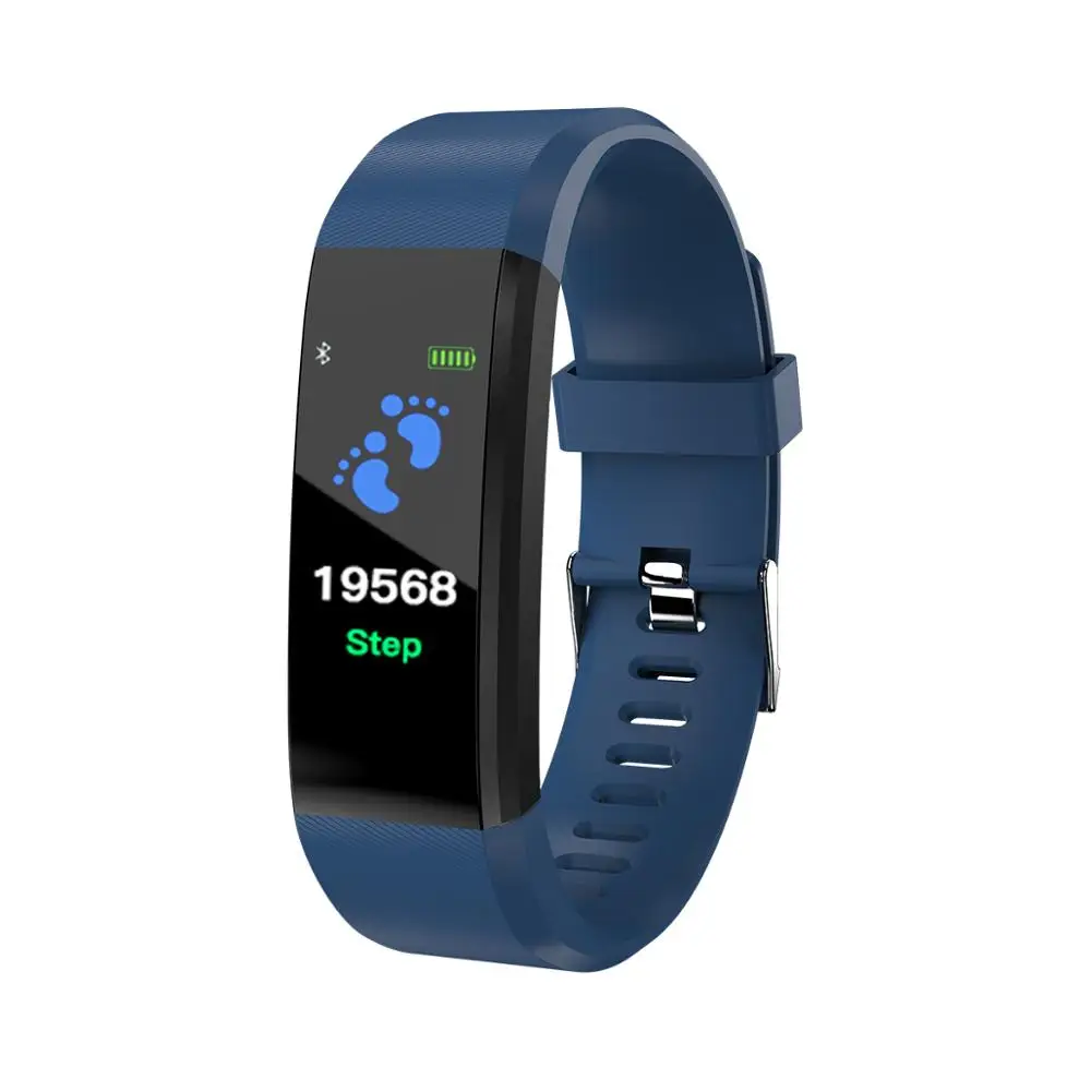 ONEMIX Спортивные Часы Шагомеры умный Браслет фитнес-трекер счетчик шагов водонепроницаемый совместимый браслет монитор артериального давления - Цвет: blue