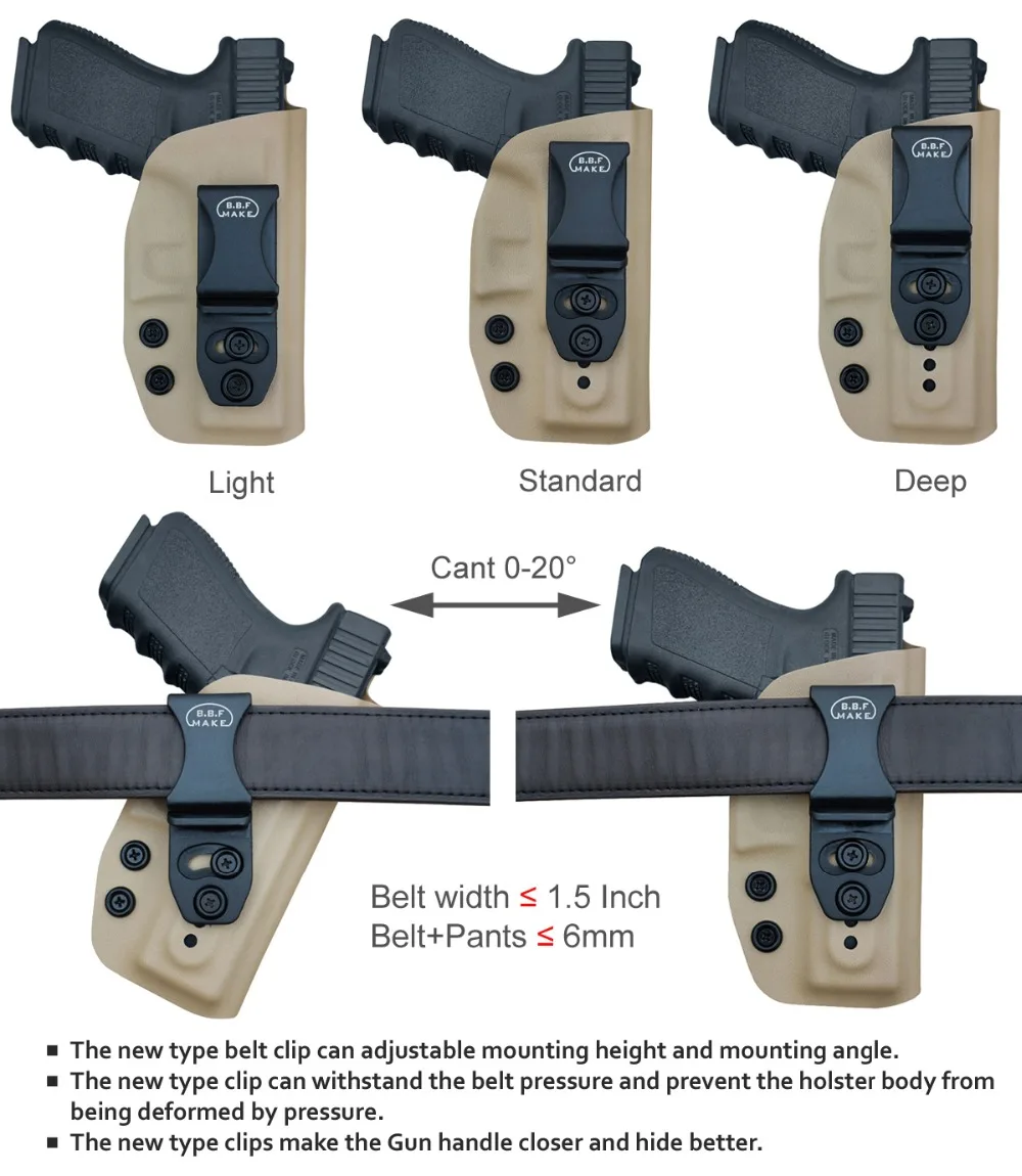 BBF Make IWB KYDEX кобура Glock 19 19X23 25 32 Cz P10 пистолет кобуры пояс носить Скрытая кобура Glock 19 чехол для пистолета