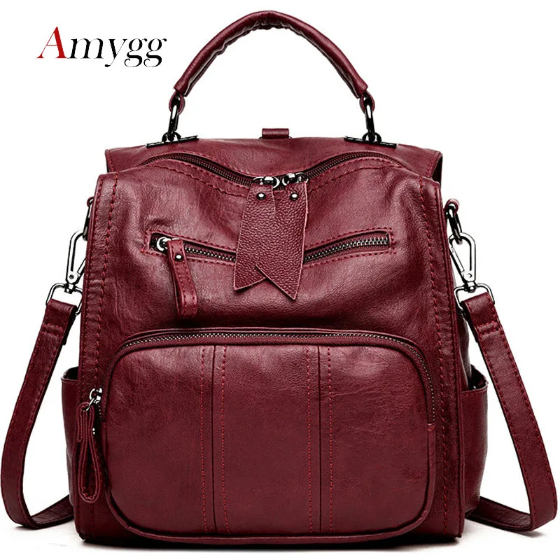 

Multifunctio Women Backpacks Leather Female Travel Shoulder Bag Backpack High Quality Women Bag School Bag Backpack Girl Mochila