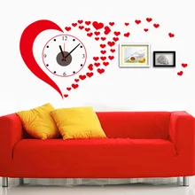 Электронные часы наклейки оптом DIY наклейки в наборе Свадьба бытового декора стен SA-1-001 большой красный