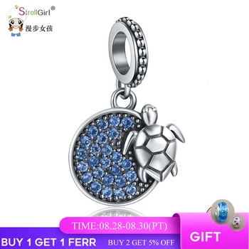 

925 sterling silver cute turtle charm pendant beads ocean tortoise beads suitable for Pandora bracelet exquisite jewelry gift