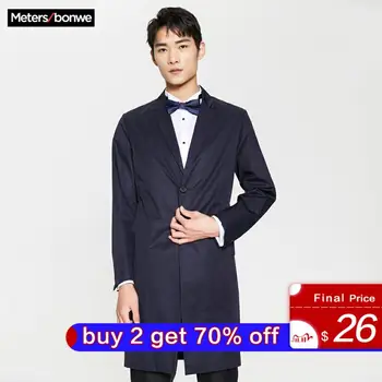 

Me&City Mens Fashion Wool Blazer Brand Business Long Blazer Tide Design Casual Male Slim Smart Suit Jacket Costume Homme