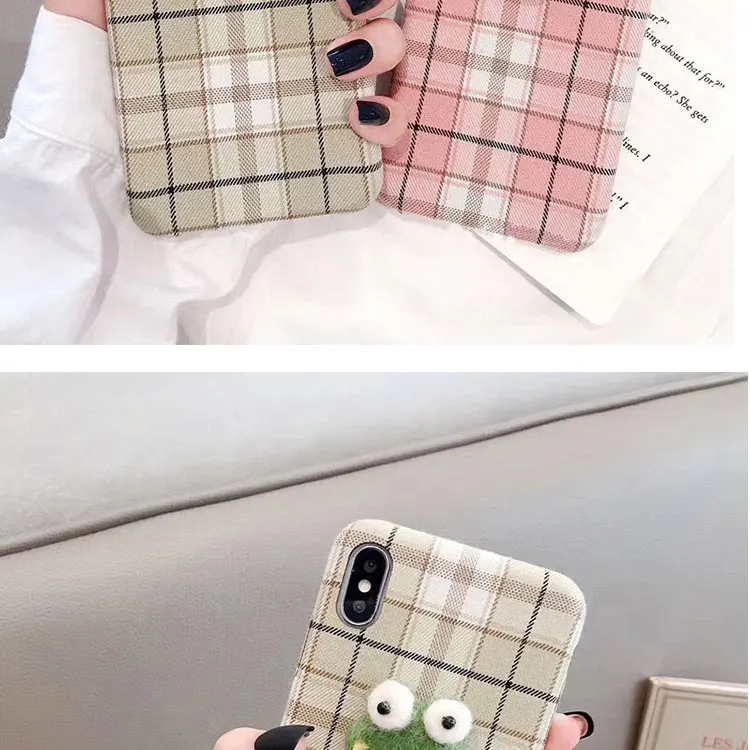 Сетка в полоску сетчатый тканевый чехол для телефона s для Iphone 7Plus 11 Pro Max Xs Max Xr X 6 6S 8 Plus чехол с милым мультяшным рисунком задняя крышка