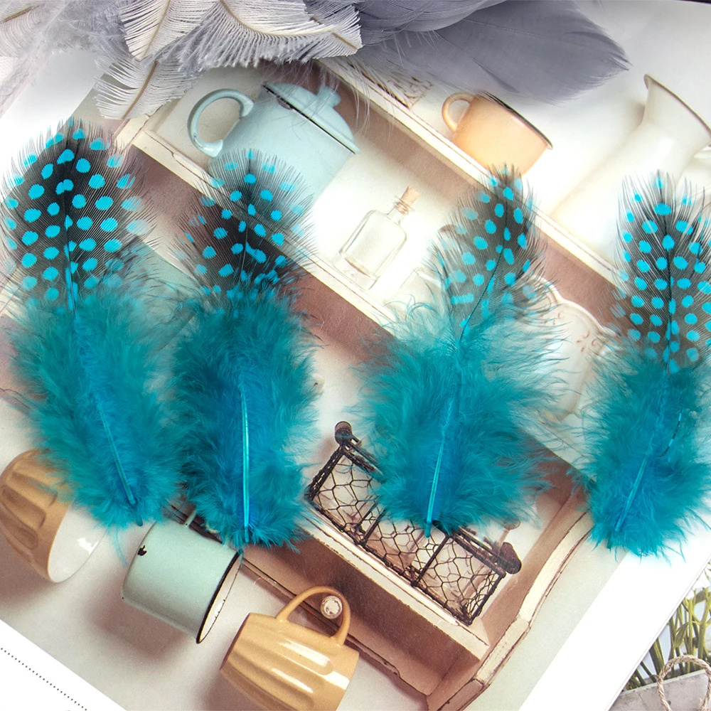 Pheasant Feathers 100pcs Natural Guinea Fowl For Crafts Jewelry Decoration