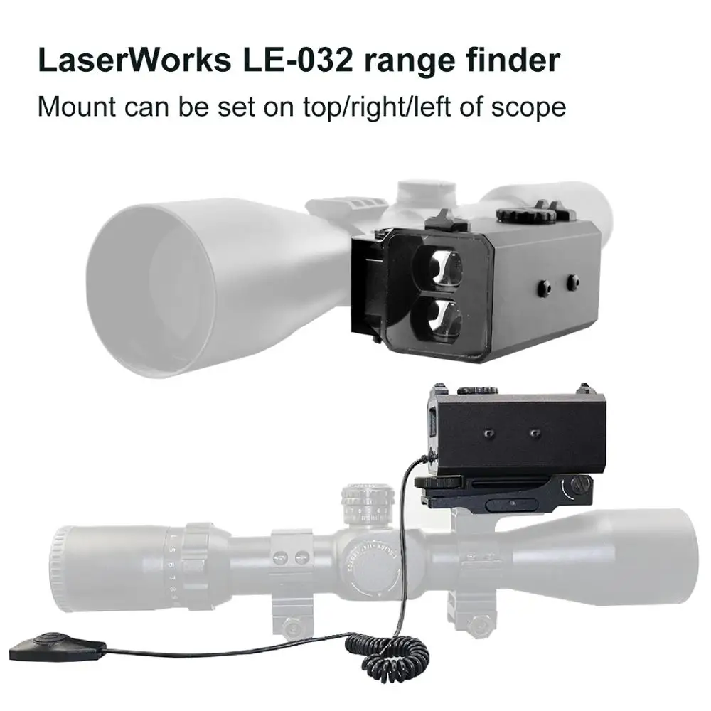 LaserWorks LE032 700 метровый лазерный дальномер из металлического сплава Riflescope mate с кронштейном с регулировкой ветрозащиты