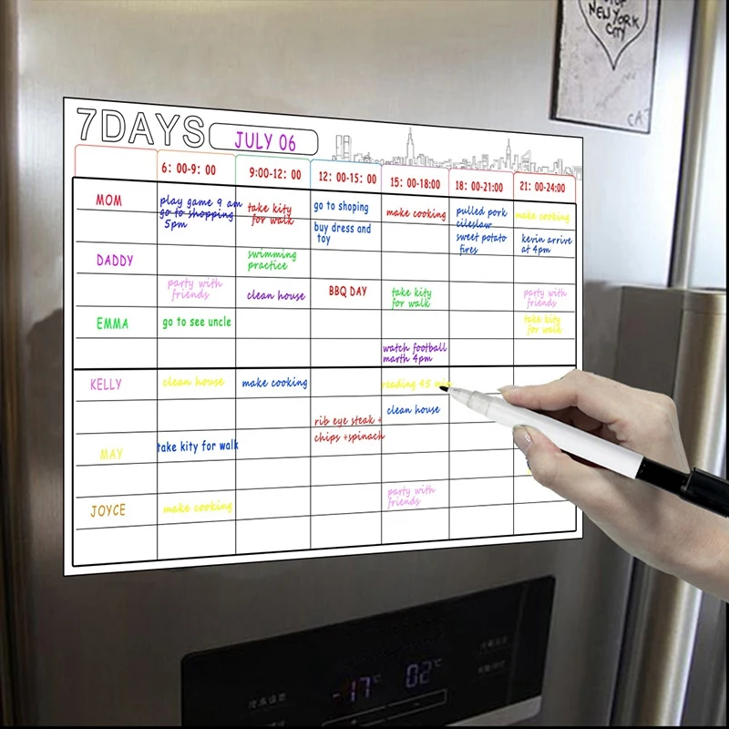 

A3 Magnetic Whiteboard Dry Erase Calendar Set 16X12Inch Whiteboard Weekly Planner for Refrigerator Fridge Kitchen Home