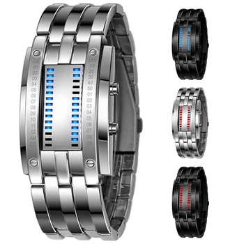 

Men's Alloy Date Digital LED Bracelet Wrist Watch(Blue LED/Black Bracelet)