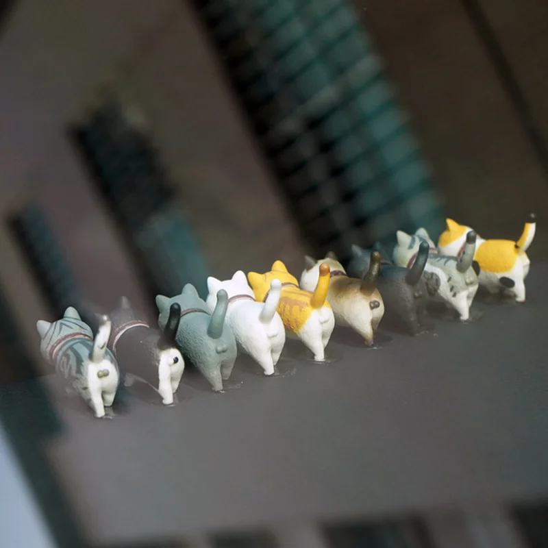 9Pcs 자동차 장식 고양이 회전 머리 인형 키티 크리 에이 티브 자동 장식품 장난감 고양이 마이크로 풍경 모델 귀여운 자동차 액세서리 선물