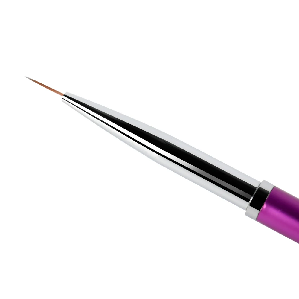 ANGNYA 1Pcs 7/9mm Kolinsky Hair Nail Art Brush Metal Handle Heart-shaped French Lines Stripe Flower Drawing Liner Pen Nail Tools 6
