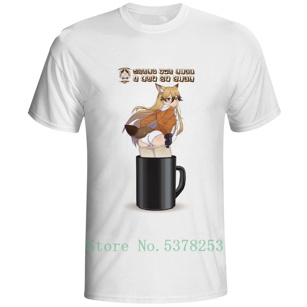 Ezo Red Fox Booty Girl In Your Cup футболка аниме Kemono Friends Соблазнительная стиль скейт для