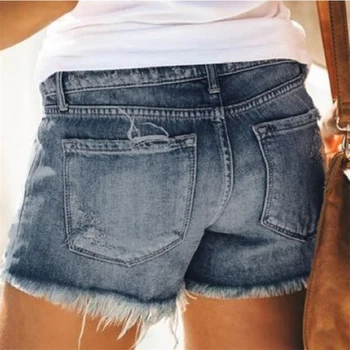 

Fashion Denim Jeans Shorts For Women 2020 Summer Plus Size Mini Ripped Frayed High Waist Short Feminino Straight Shorts