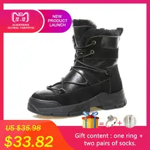 Зимние ботинки на меху г., женские зимние повседневные ботинки в Корейском стиле теплая хлопковая обувь на толстой подошве повседневные зимние ботинки высокого качества