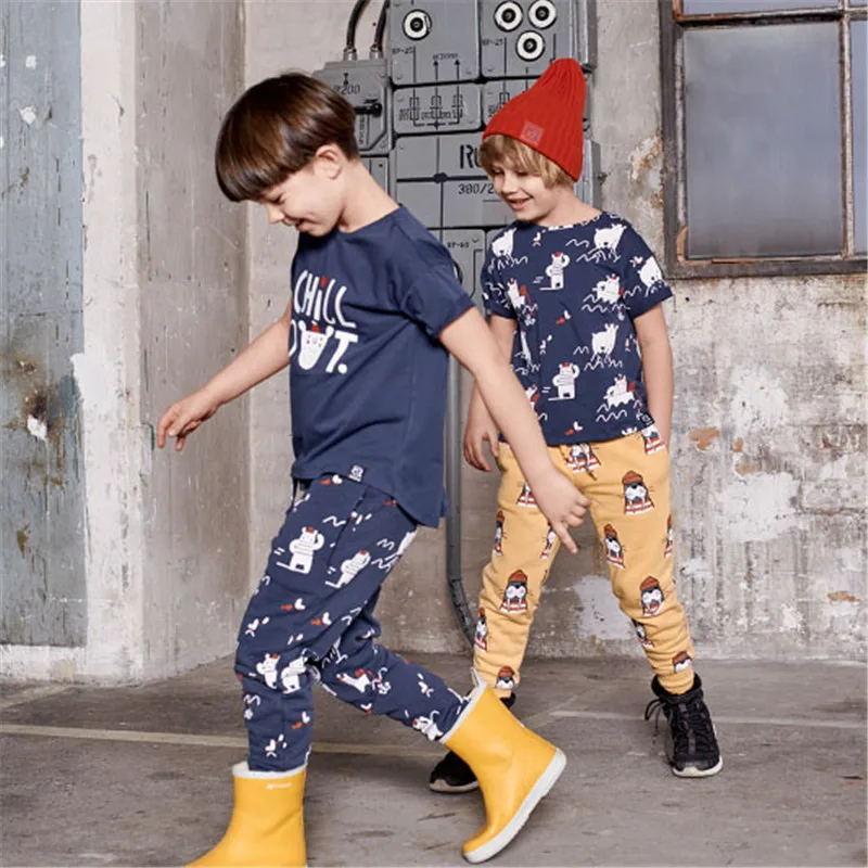 Г. kukukid/зимние спортивные штаны для маленьких мальчиков и девочек с героями мультфильмов детские модные брендовые штаны с принтом животных, польские свободные хлопковые штаны для малышей