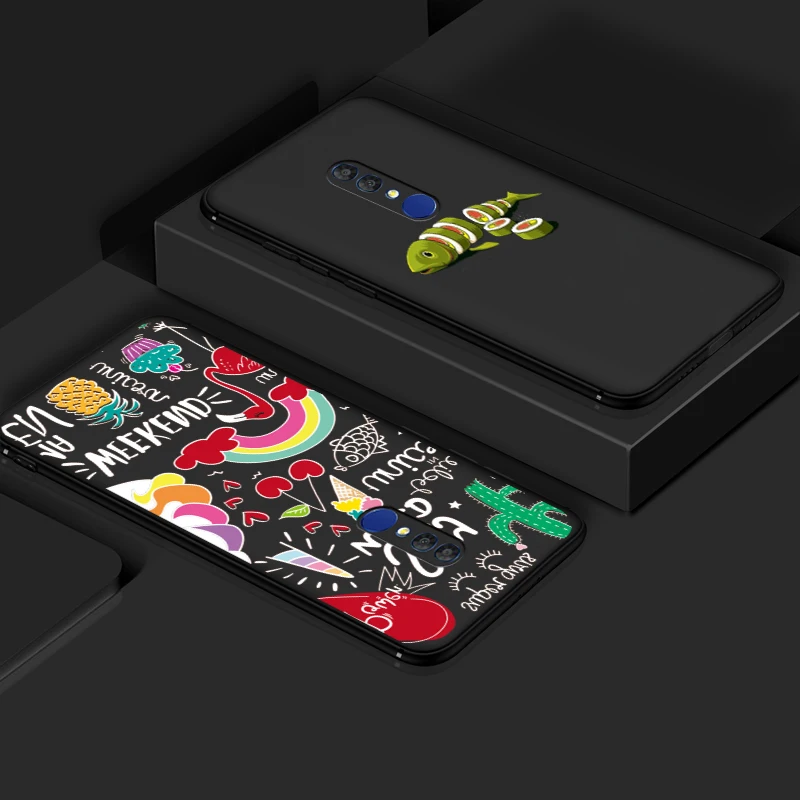 

For Alcatel 3 2019 5053[KY] Alcatel 3L 2019 5039D Case Floral Patterned Case TPU Soft Silicone Phone Black Cover
