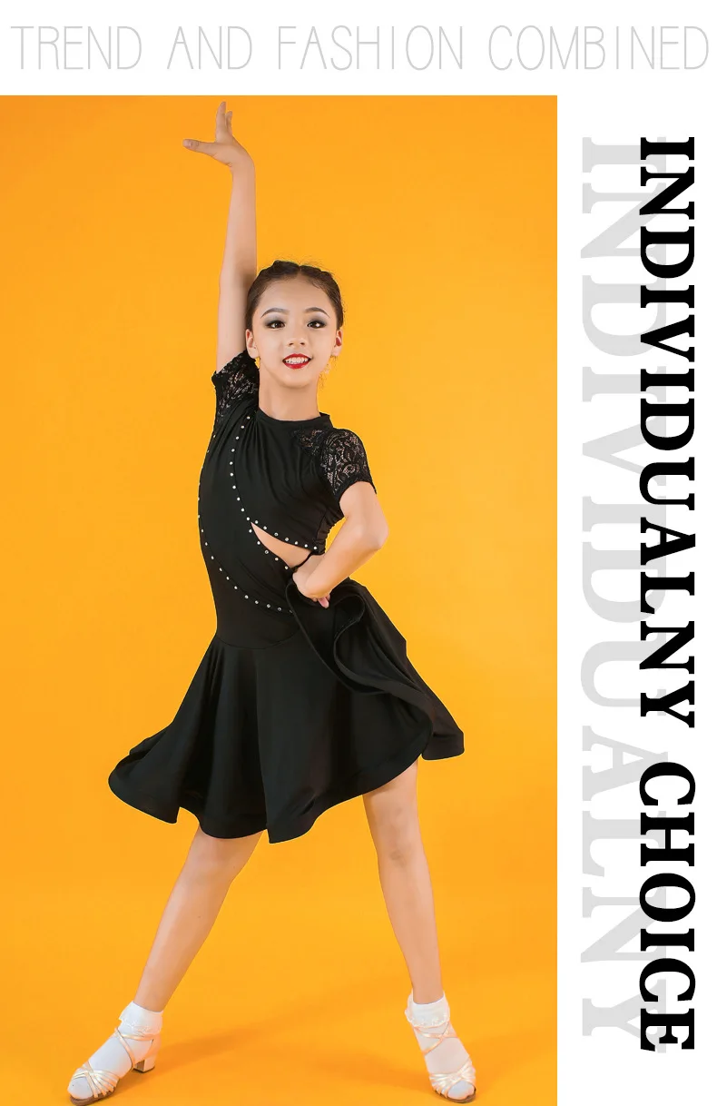 Children Professional Latin Dance Dress for Girls Ballroom Dance Competition Dresses kids Modern Waltztango  Cha Cha Costumes (9)