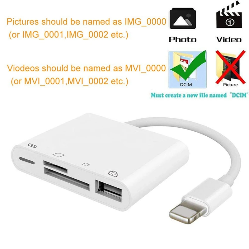 4 в 1 Sd/Tf кард-ридер адаптер с Usb 2,0 Otg для Iphone/Ipad цифровой камеры ридер адаптер не требуется приложение