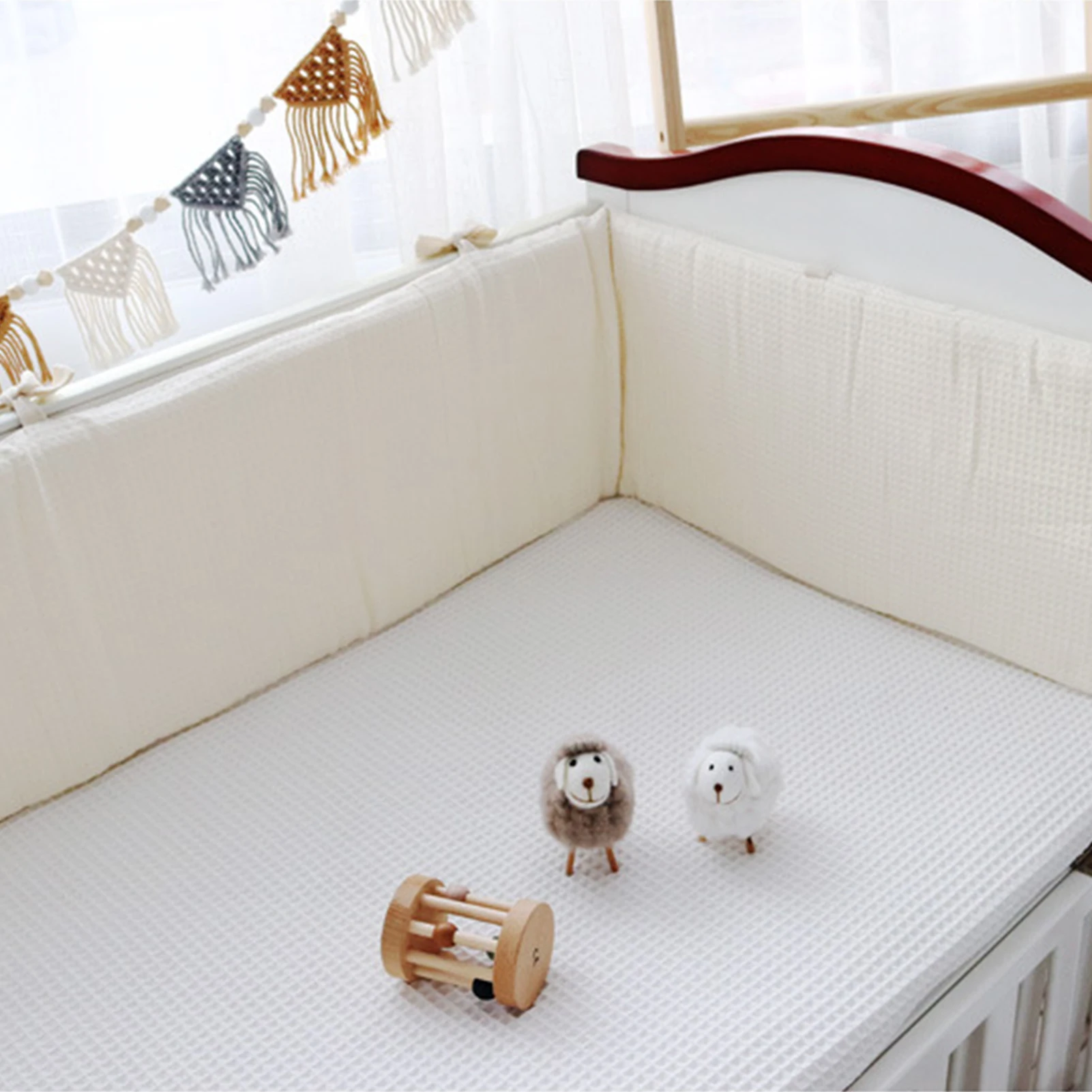 Baby Bed Thicken Bumper One-piece Crib Around Cushion Cot Washable Anti-collision Protector Pillows Newborns Room Decor