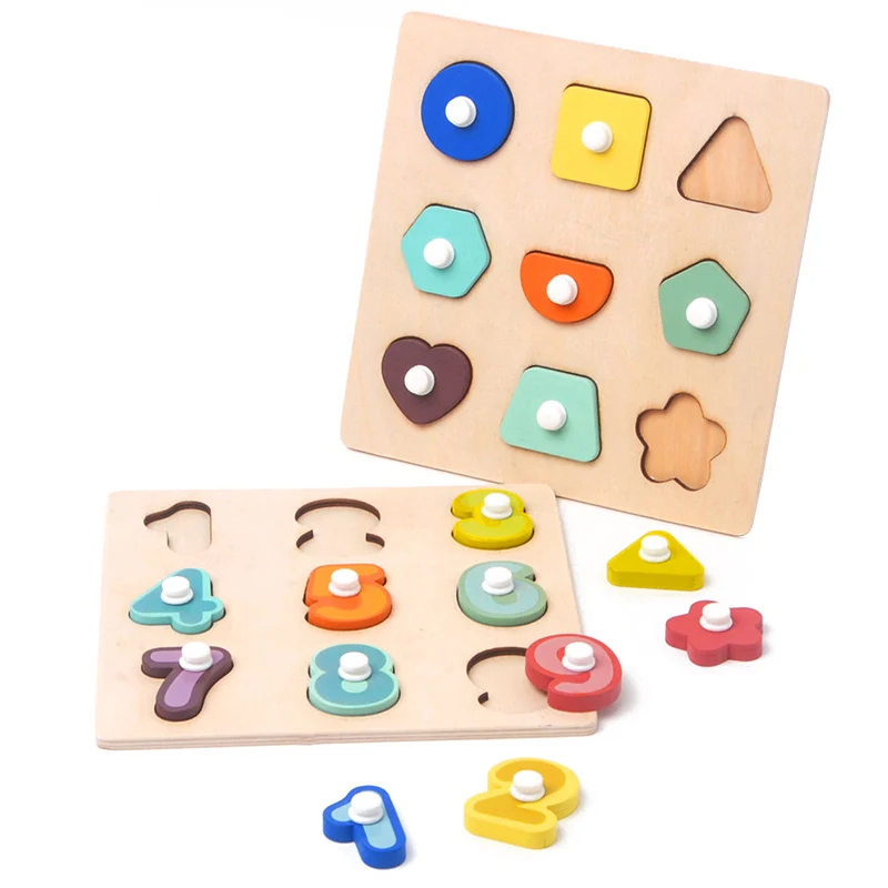 

Kids Puzzles Borad Games Wooden Toys Montessori Materials Educational Toys for Children Number Shape Matching Learning Toys