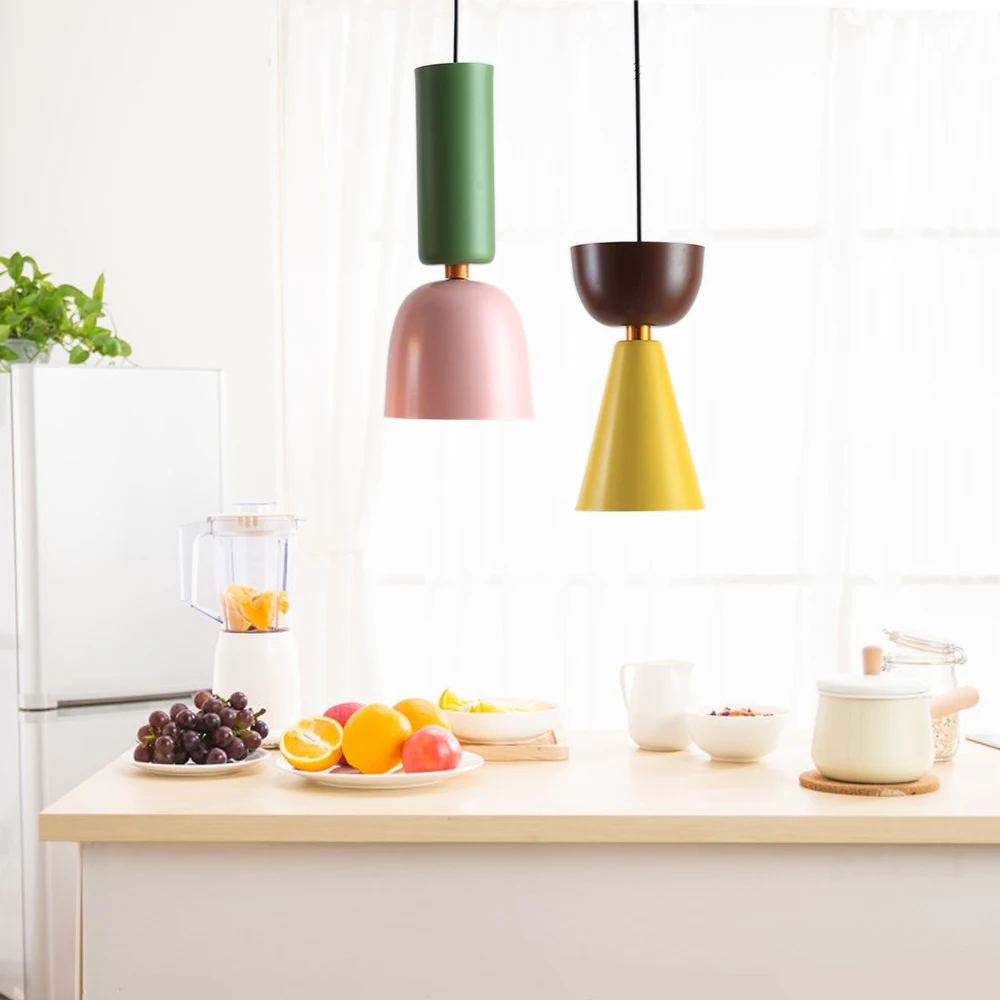 

pendant lights hanging lamp for bar restaurant caffee iron modern simple colorful art lighting