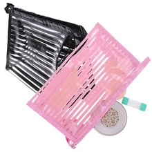 1 pc Transparent Striped PVC Cosmetic Bag Clear Women Makeup Bag Travel Toiletry Kit Zipper Toiletry Pouch
