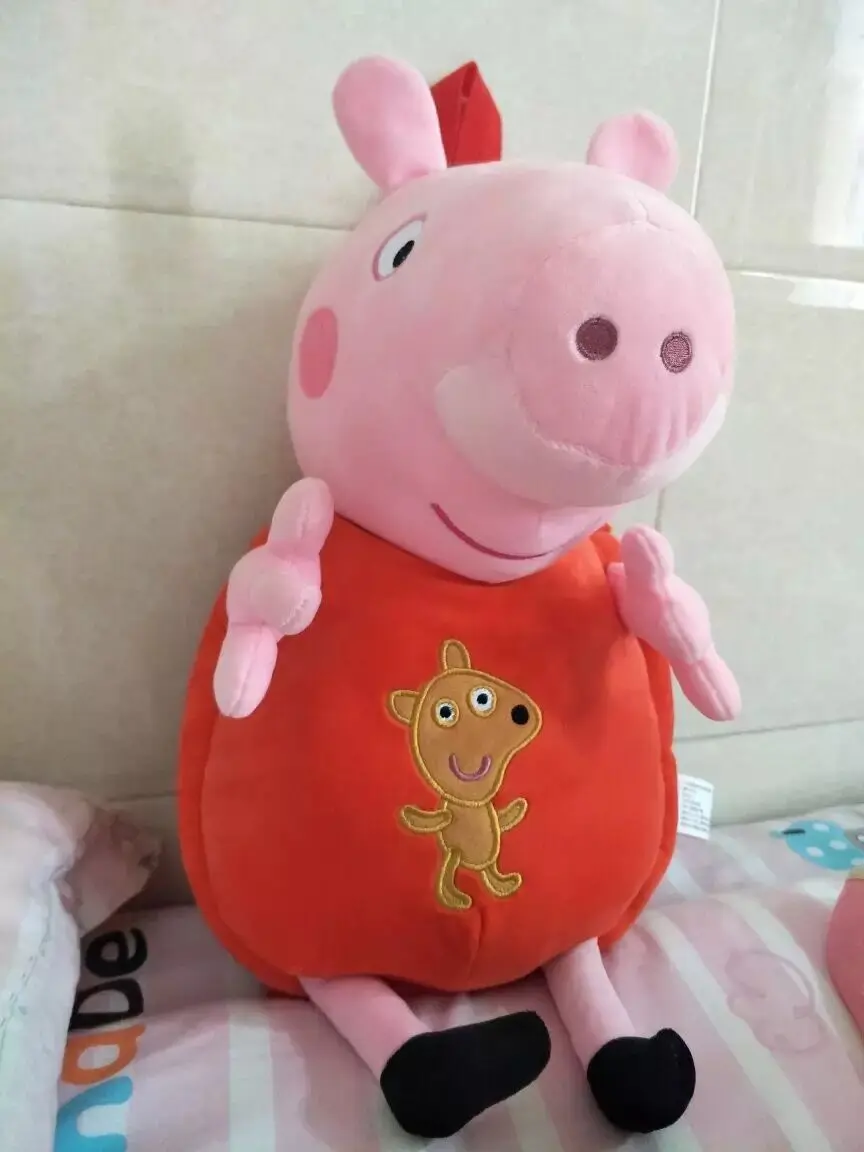 Горячая 1 шт. прибытие подлинный Свинка Пеппа PEPPA Джордж плюшевый рюкзак высокое качество мягкая плюшевая мультяшная сумка кукла для детей Детский подарок