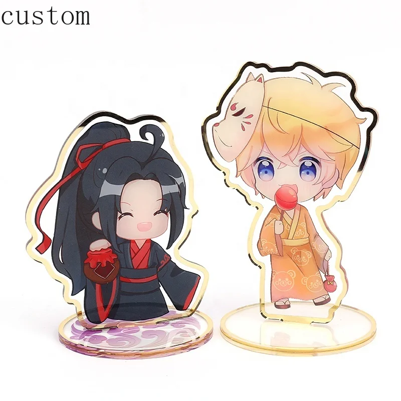 6cm Custom Clear Acrylic Display Standee Gold Edge Llaveros Keychain for Men | Украшения и аксессуары