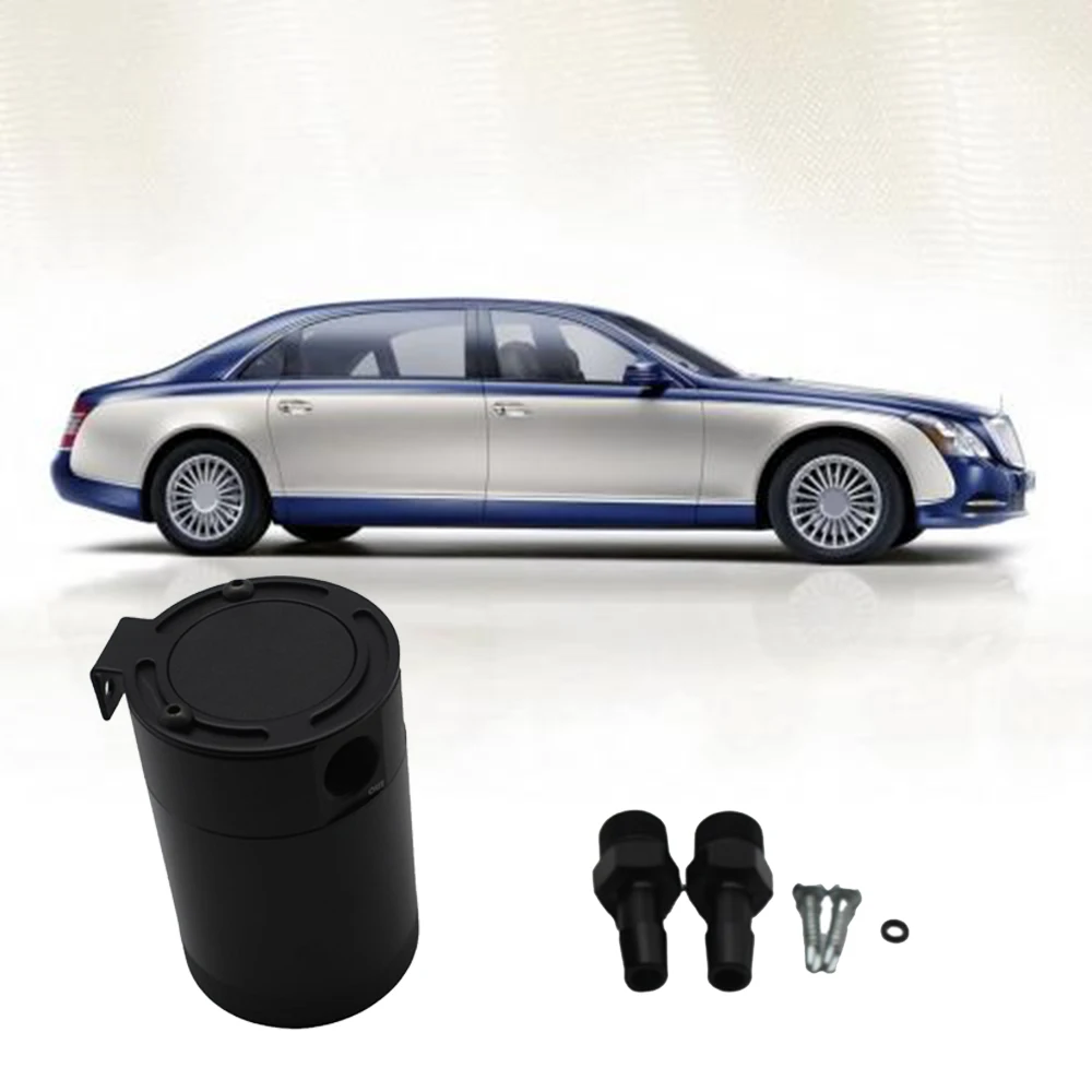 

Car Universal Baffled Oil Catch Can Breathing Machine Oiler Two Hole Exhaust Waste Oil Recovery Pot Car Accessories