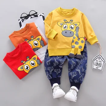 

Malayu Baby Boys Clothing Sets 2020 New Autumn Baby Kids Clothes Long Sleeve Cute Giraffe Sports Casual Suits Children Clothes