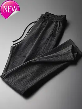 

trousers with Men's dyed thread, large size 4XL, high quality, double thickness, composite fiber, informal pants