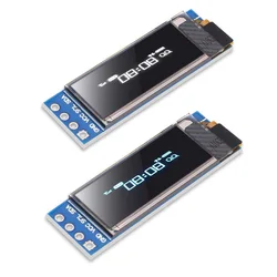0.91 display module display lcd ic diy módulo oled ssd1306 para anduino 128x32 i2c branco azul dc 5v 0.91 Polegada 6pin iic para raspberry pi 32