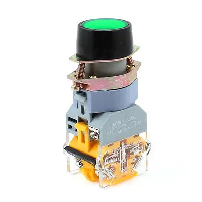 

Momentary Green Button 220V LED Illuminated 660VAC 10A DPST Push Button Switch
