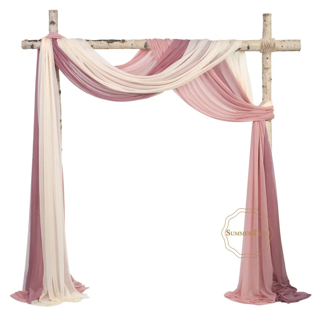Wedding Arch Drape Fabric Sheer Chiffon Tulle Curtain Backdrop Living Home Drapery Ceremony Reception Swag Decoration 6 Meters sheer curtains,decor curtains
