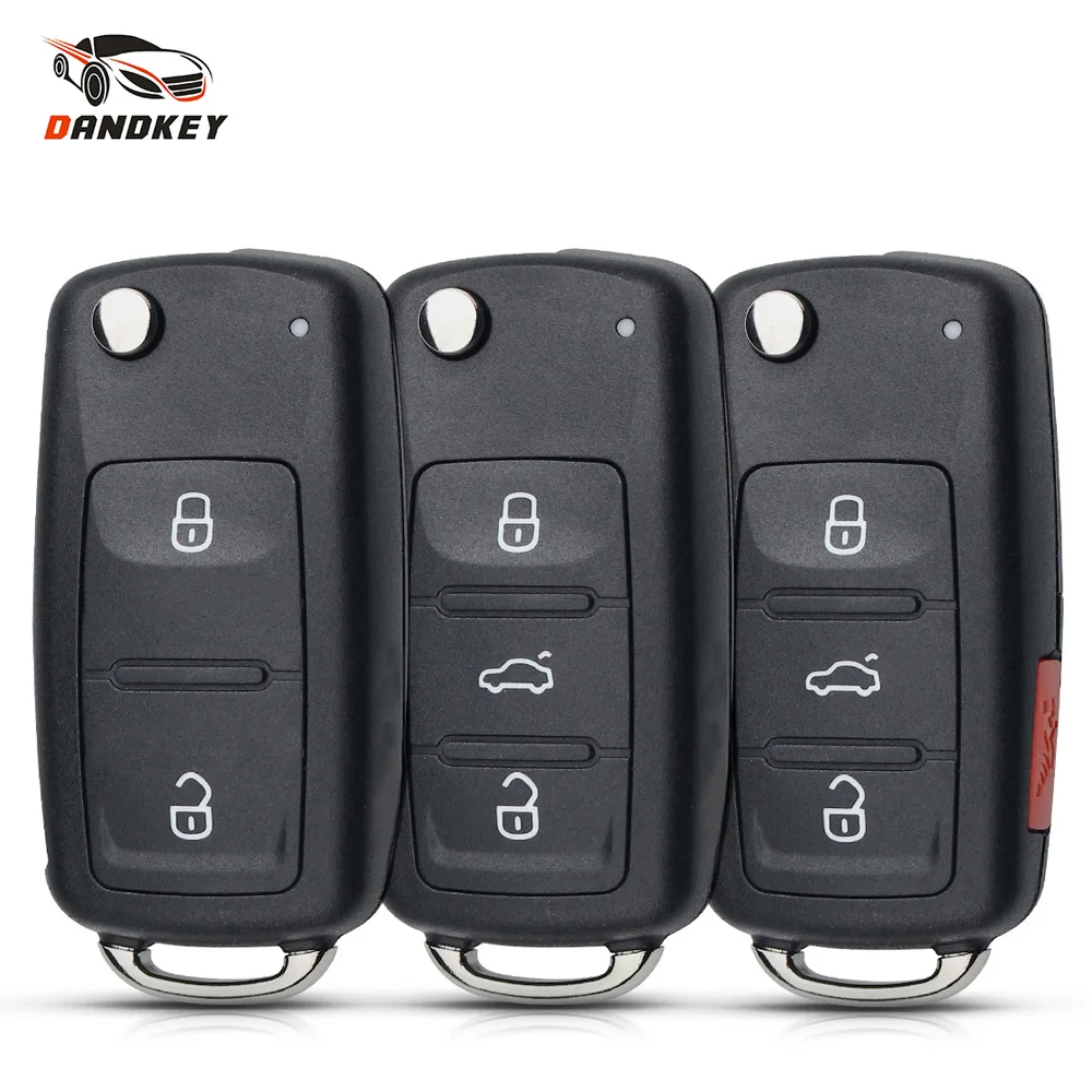 Dandkey 10 шт. Чехол для автомобильного ключа VW VolksWagen Polo Golf Passat Octavia Seat Beetle Fob 2/3/3 + 1