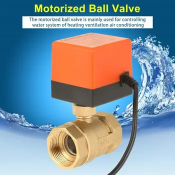 

Brass Electrical Motorized Ball Valve 1pc AC 220V G1-1/4 DN32 2-Way 3-Wire 2-Point Control