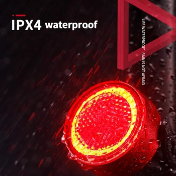 

Bicycle Rear Light Smart Auto Brake Sensing Tail Light Cycling Warning Light LED USB Rechargeable Waterproof Bike Light