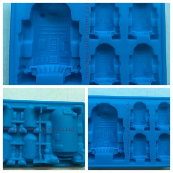 

300pcs/lot DIY Chocolate Cookies Baking Mould Tool Silicone Star Wars R2-D2 Cocktails Ice Cube Mold Tray Bar Party Drink