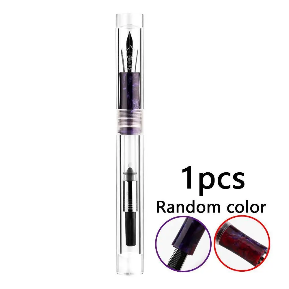 

NEW C1 Dropper Fountain Pen Fully Transparent Large-Capacity Fine Gift Fashion Ink Two-color Pen Iridium random Storing E2H3